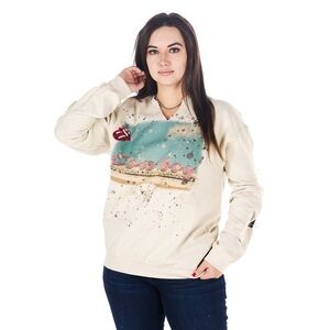 Cowboy Graphic Tan Crewneck Sweater